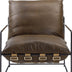 27" Brown Top Grain Leather And Steel Solid Color Lounge Chair - Minihomy