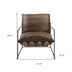 27" Brown Top Grain Leather And Steel Solid Color Lounge Chair - Minihomy