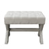 20" Cream Linen Tufted Ottoman - Minihomy