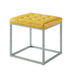 18" Yellow Faux Leather And Gray Cube Ottoman - Minihomy