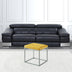 18" Yellow Faux Leather And Gray Cube Ottoman - Minihomy