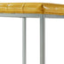 18" Yellow Faux Leather And Gray Cube Ottoman - Minihomy