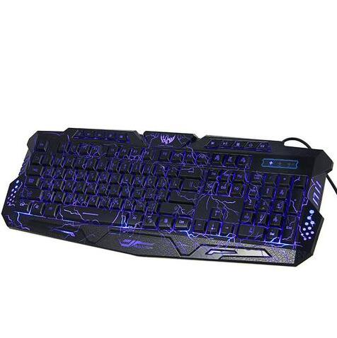 Gaming Experience with the 3-Color Luminescent Crack Keyboard - USB Illuminated LED Backlit Backlight Gaming Keyboard M200