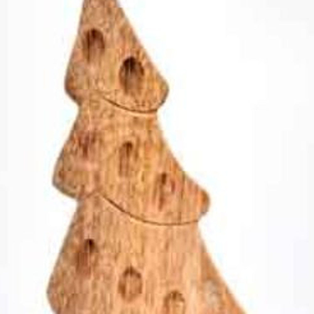 14" Rustic Natural Brown Christmas Tree Sculpture - Minihomy