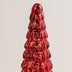 15" Red Glass Christmas Tree Sculpture with LED Light - Minihomy