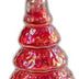 12" Red And Gold Glass Christmas Tree Sculpture - Minihomy