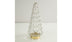 15" Clear And Gold Glass Christmas Tree Sculpture - Minihomy