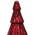 12" Red Glass Christmas Tree Sculpture - Minihomy