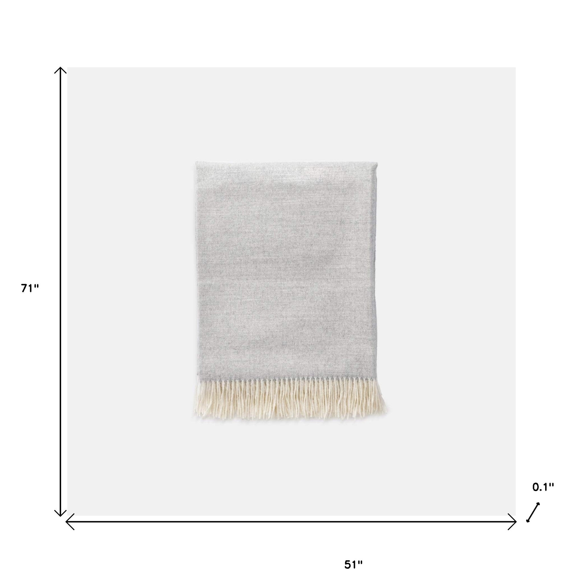 Gray Woven Wool Reversable Throw - Minihomy