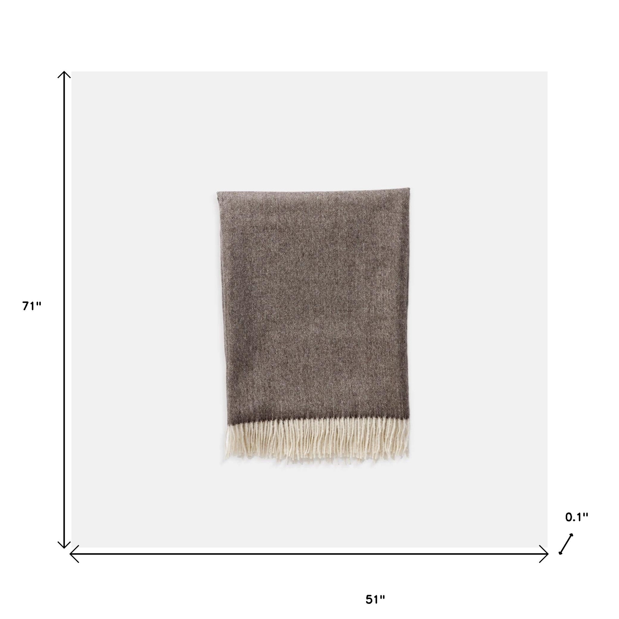 Brown And Ivory Woven Wool Reversable Throw - Minihomy