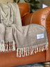 Brown And Ivory Woven Wool Reversable Throw - Minihomy