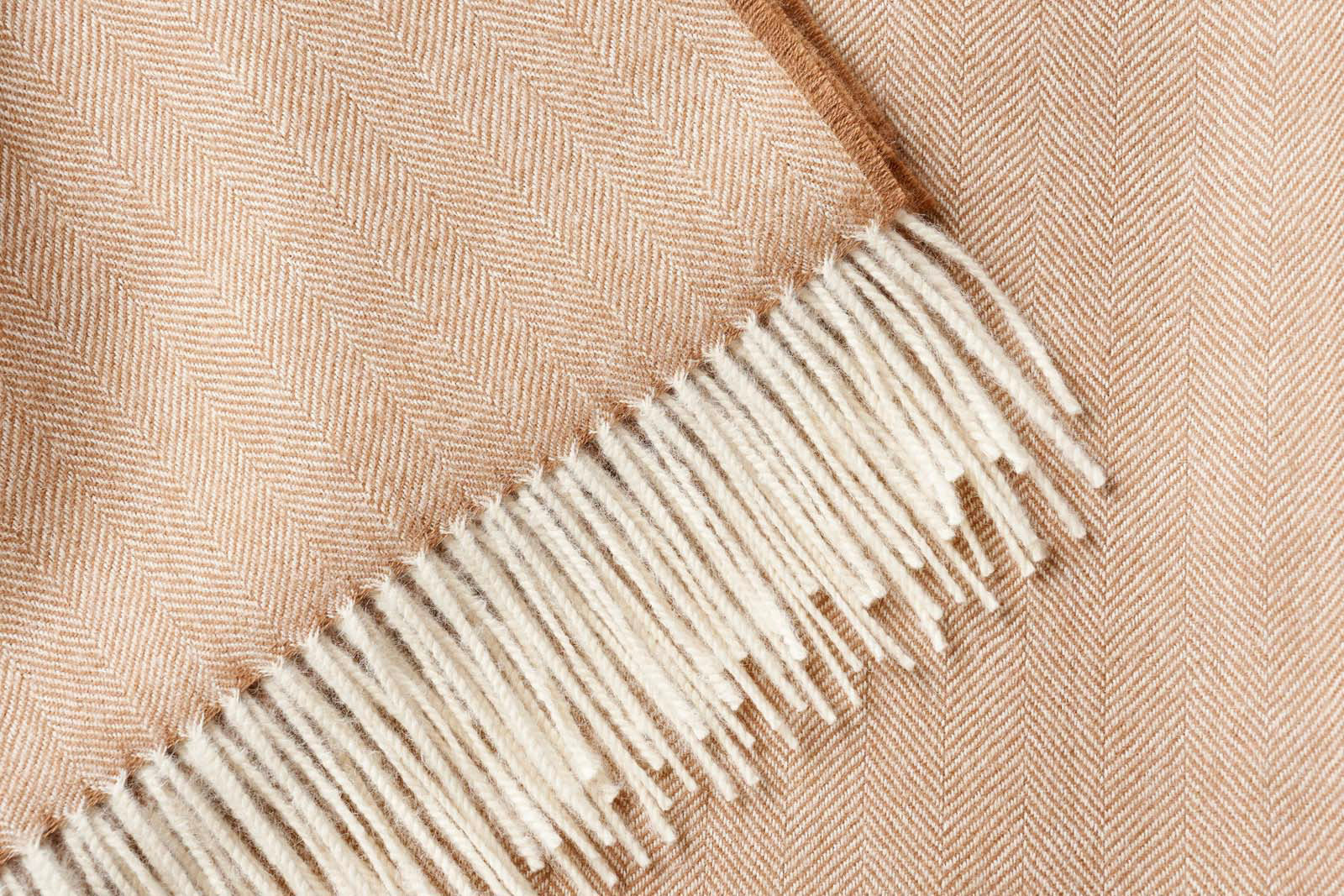 Camel Woven Wool Reversable Throw - Minihomy