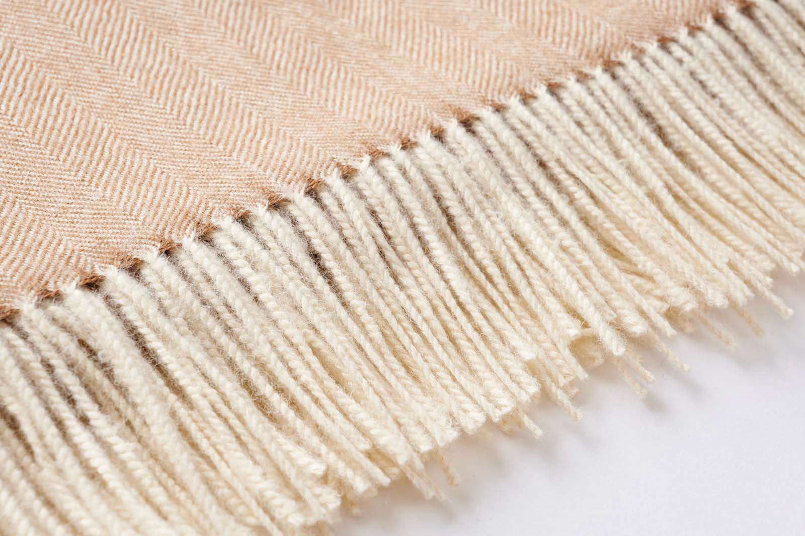 Camel Woven Wool Reversable Throw - Minihomy