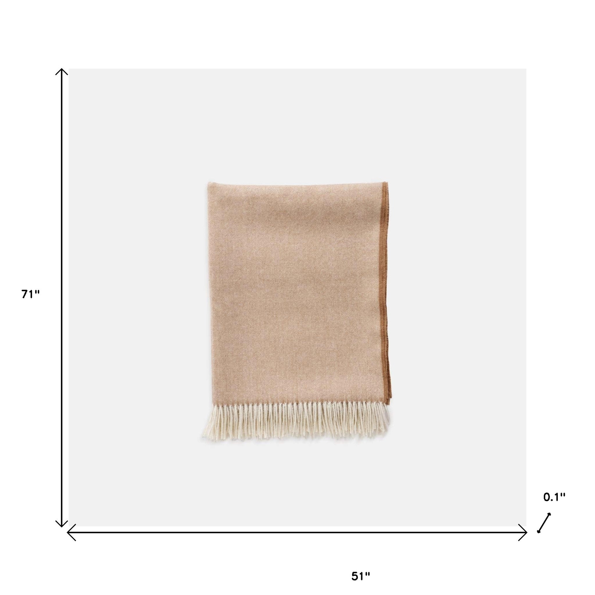 Camel Woven Wool Reversable Throw - Minihomy