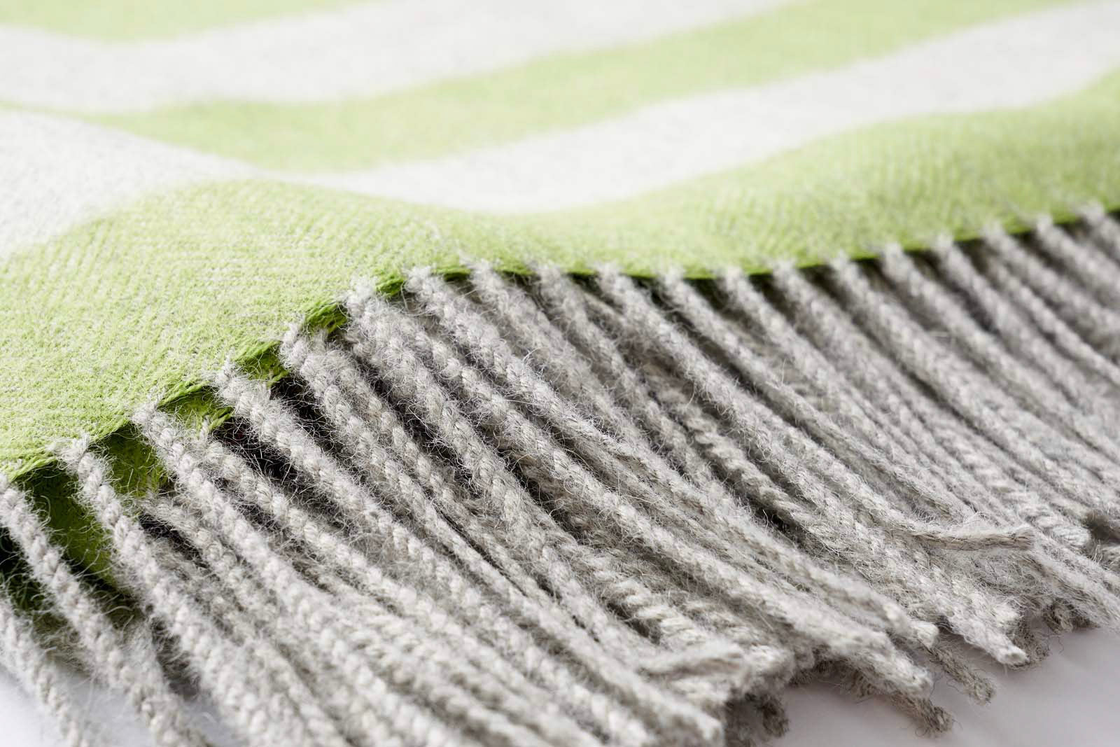 Gray Woven Wool Striped Reversable Throw - Minihomy