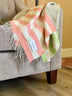 Gray Woven Wool Striped Reversable Throw - Minihomy