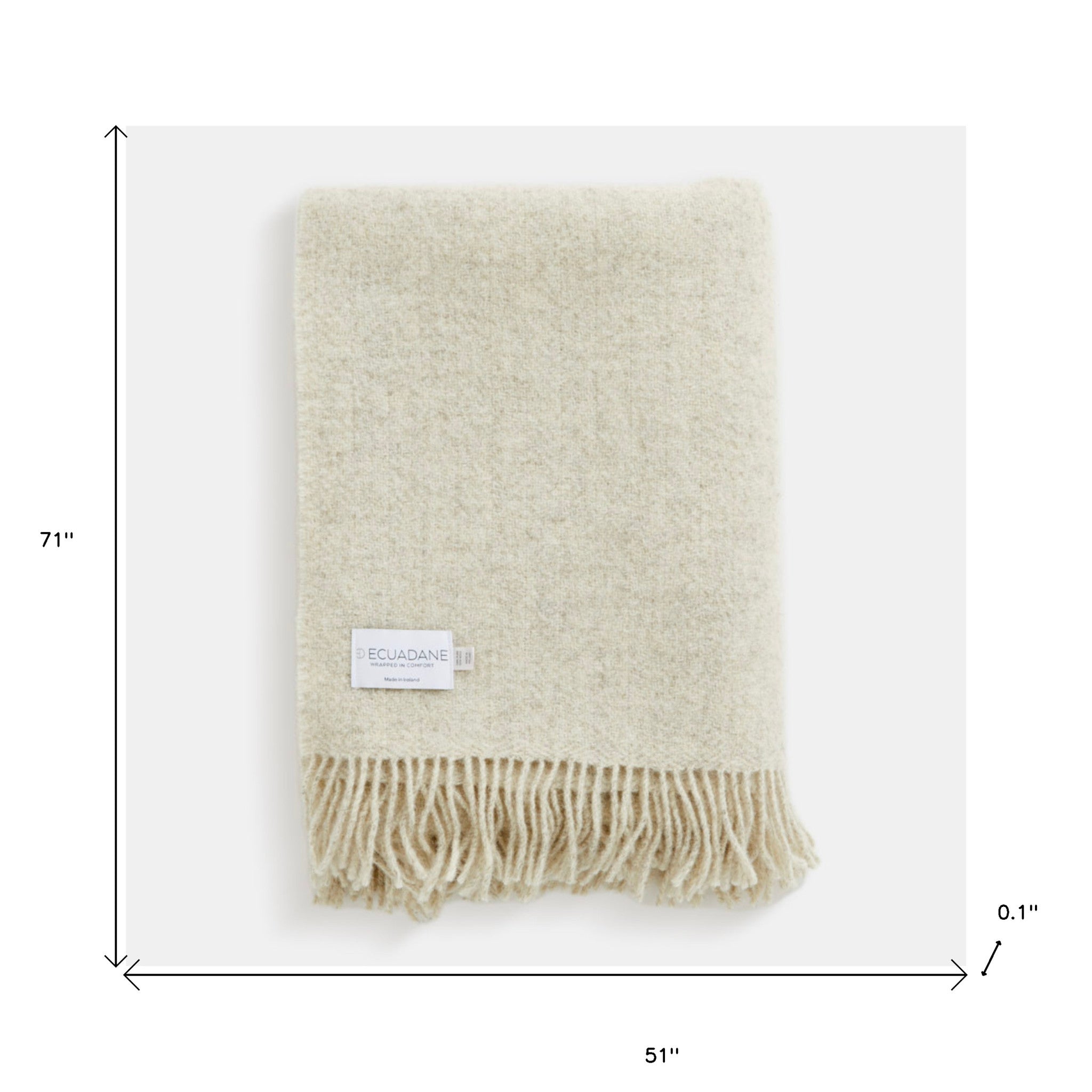 Natural Woven Wool Solid Color Reversable Throw - Minihomy