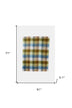 Blue And Green Woven Wool Plaid Reversable Throw - Minihomy