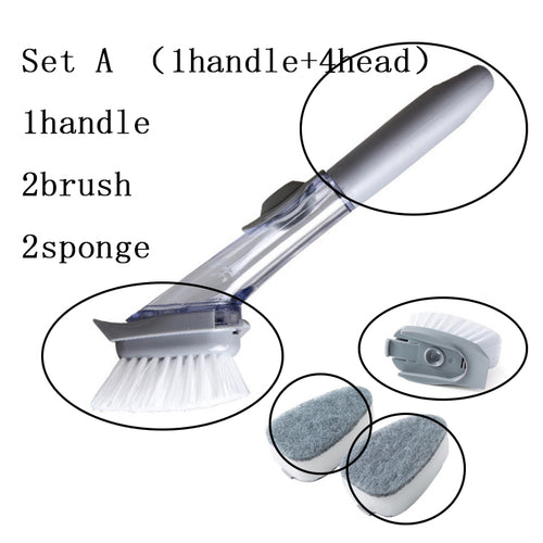 2 In1 Long Handle Cleaning Brush With Removable Brush Head