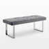 48" Gray And Silver Upholstered Velvet Bench - Minihomy