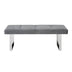 48" Gray And Silver Upholstered Velvet Bench - Minihomy