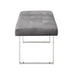 48" Gray And Silver Upholstered Velvet Bench - Minihomy