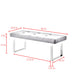 48" Gray And Silver Upholstered Velvet Bench - Minihomy