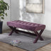 45" Plum And Purple Upholstered Velvet Bench - Minihomy