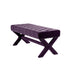 45" Plum And Purple Upholstered Velvet Bench - Minihomy