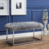 40" Gray And Silver Upholstered Faux Fur Bench - Minihomy