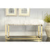 40" White And Gold Upholstered Faux Fur Bench - Minihomy