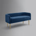 50" Navy Blue And Brown Upholstered Velvet Bench - Minihomy