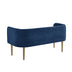 50" Navy Blue And Brown Upholstered Velvet Bench - Minihomy