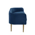 50" Navy Blue And Brown Upholstered Velvet Bench - Minihomy