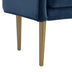 50" Navy Blue And Brown Upholstered Velvet Bench - Minihomy