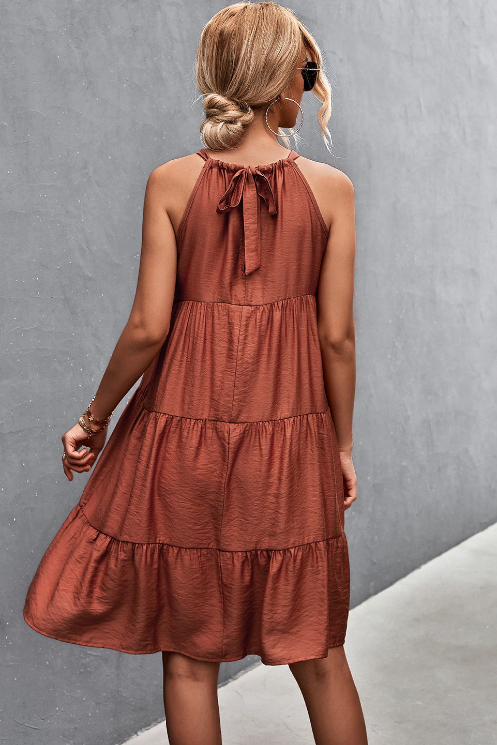 Grecian Tiered Sleeveless Dress - Minihomy