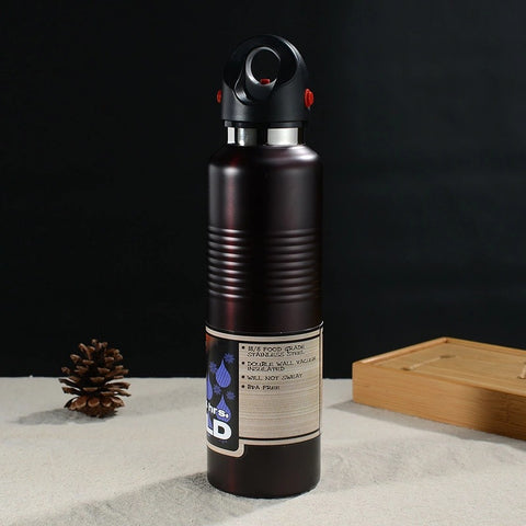 Stainless steel sports bottle without thread