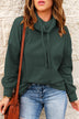 Drawstring Funnel Neck Dropped Shoulder Sweatshirt - Minihomy