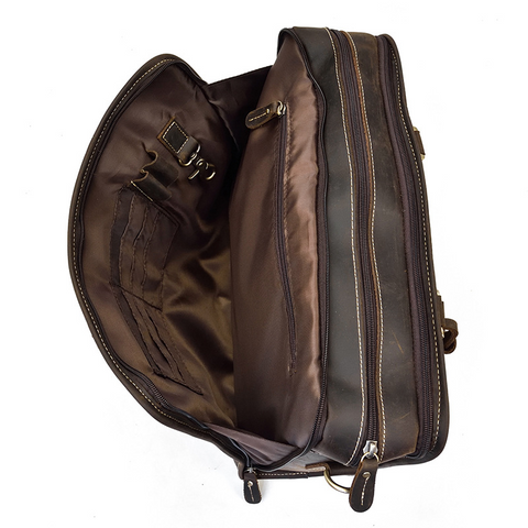 Men's Crazy Horse Leather Retro Commuter Business Bag