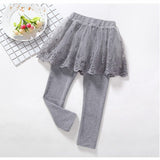 Children's Girls Leggings Cotton Lace Skirt Pants