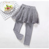 Children's Girls Leggings Cotton Lace Skirt Pants - Minihomy