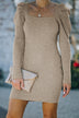 Ribbed Tie-Back Sweater Dress - Minihomy