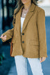 Back Slit Lapel Collar Corduroy Jacket - Minihomy