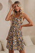 Leopard Buttoned Sleeveless Dress - Minihomy