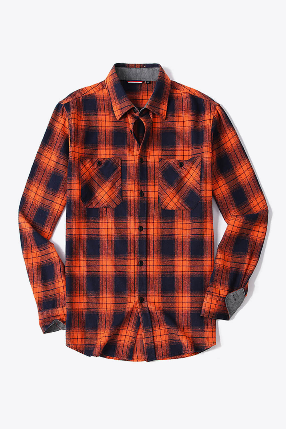 Plaid Button-Front Curved Hem Shirt - Minihomy