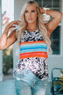 Multicolored Round Neck Tank Top - Minihomy