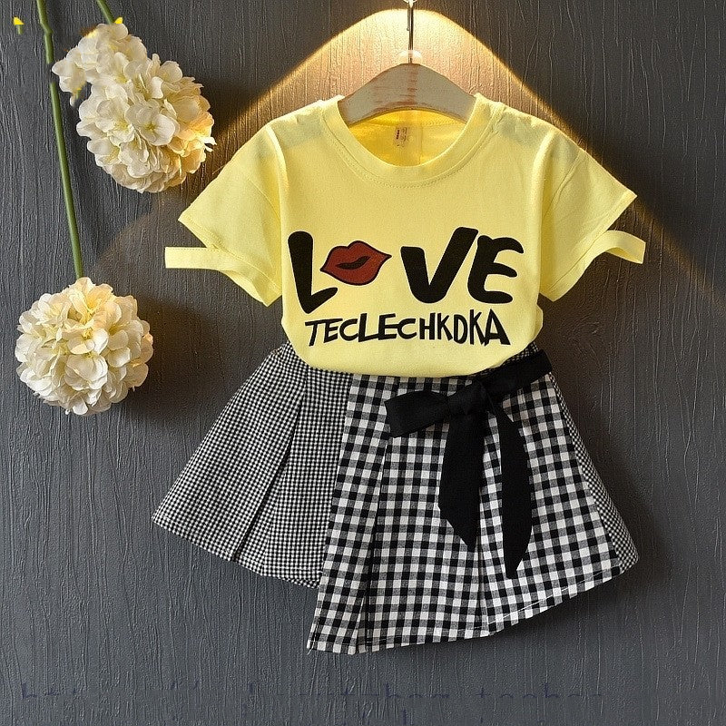 Kids Baby Girls Clothing Sets Summer TShirtsskirt Clothes - Minihomy