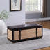 17" Black And Natural Light Brown Faux Leather Bench With Flip Top - Minihomy