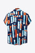 Full Size Printed Button-Up Short Sleeve Shirt - Minihomy