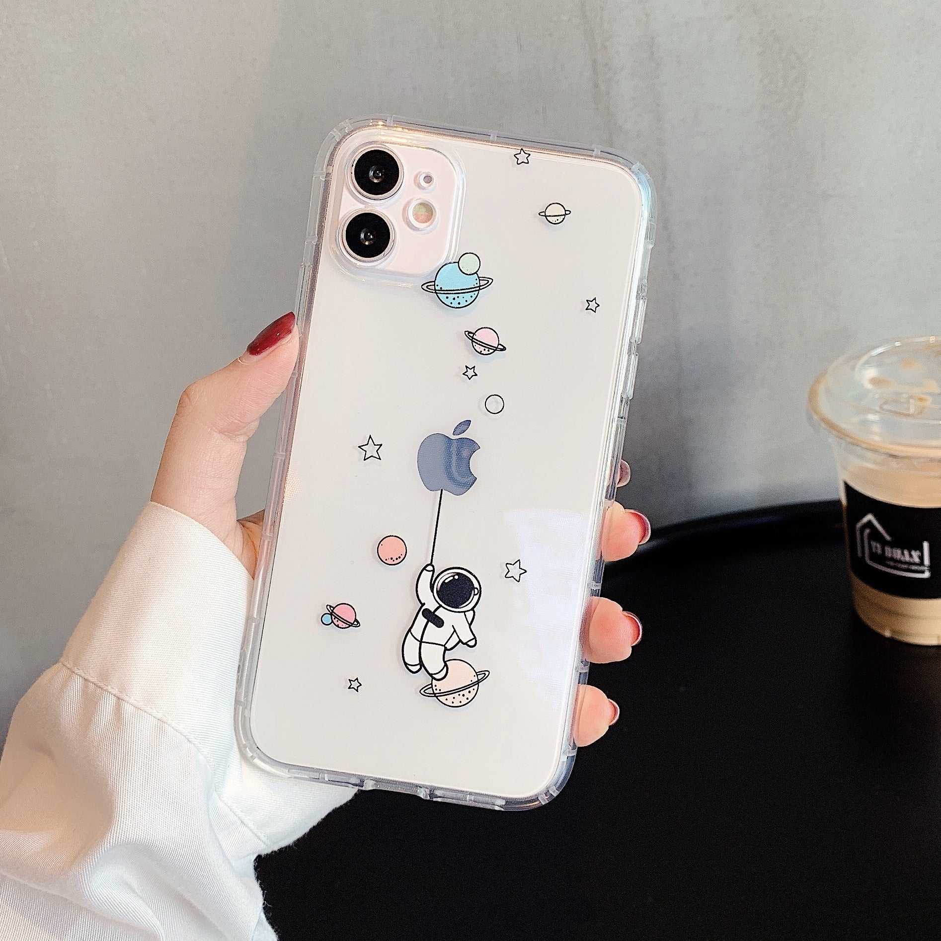 Creative Spaceman Transparent Cute Phone Case